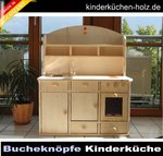 Kinderküche, Spielküche LARA aus Massivholz mit Bucheknöpfen