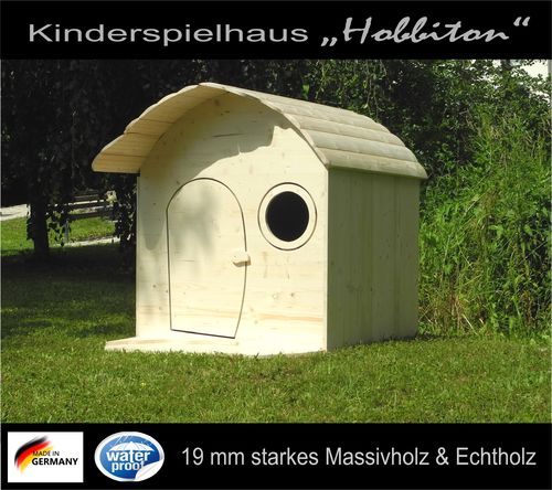Kinderspielhaus Hobbiton Natur XL Kinderhütte Gartenhaus