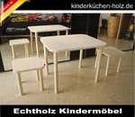 Kindermöbel Set 1 Tisch und zwei Stühle aus Echtholz