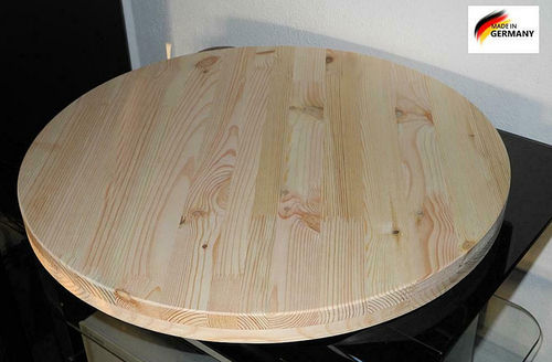 Tischplatte rund Kiefer Massivholz natur 36 mm